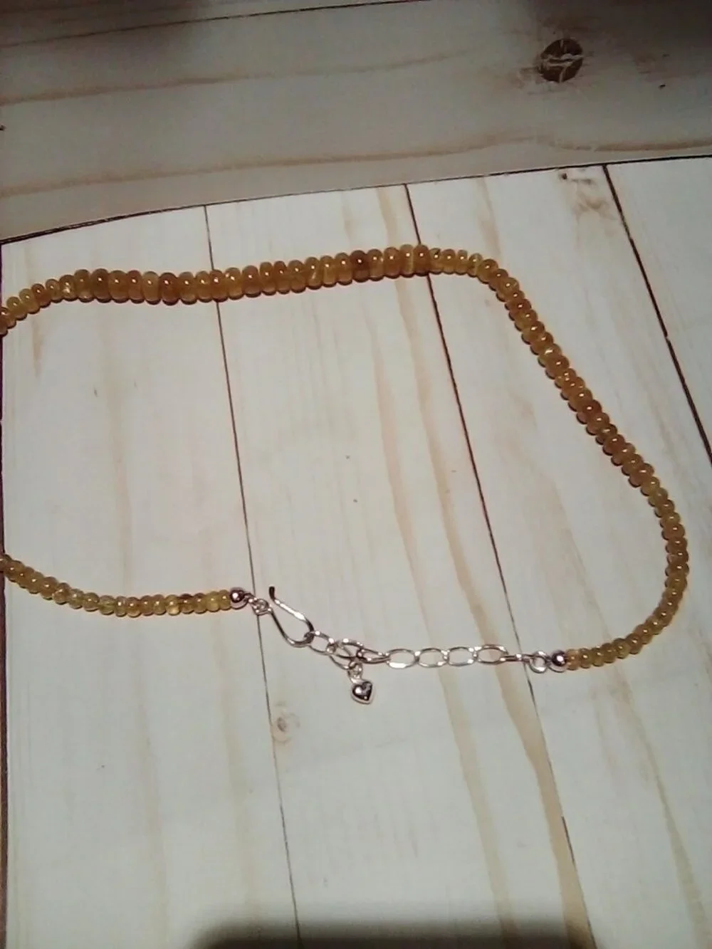 Jay King Egg Yolk Amber Necklace With Sterling  MIB 